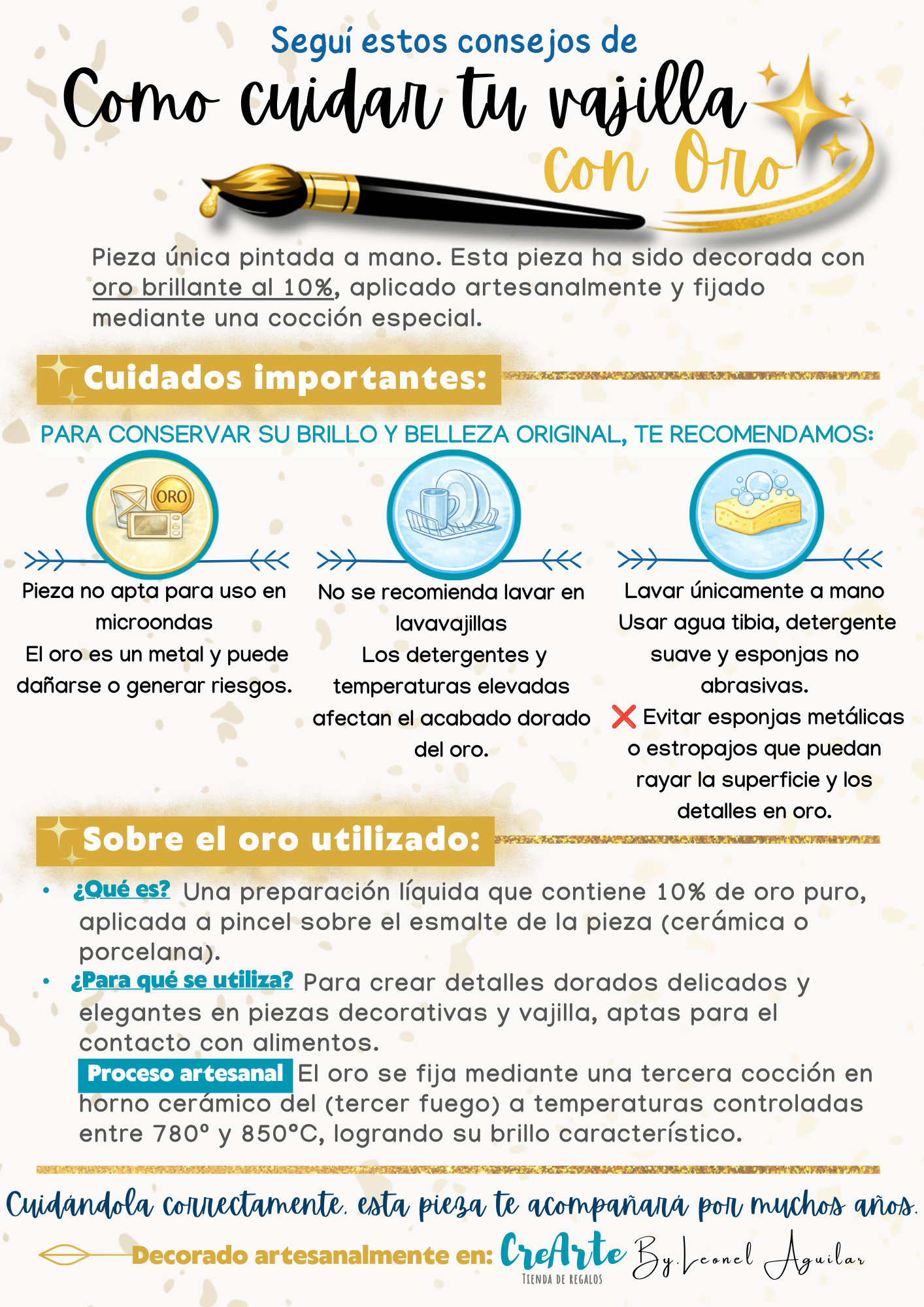Como debes cuidar tu pieza que contiene detalles en ORO LIQUIDO